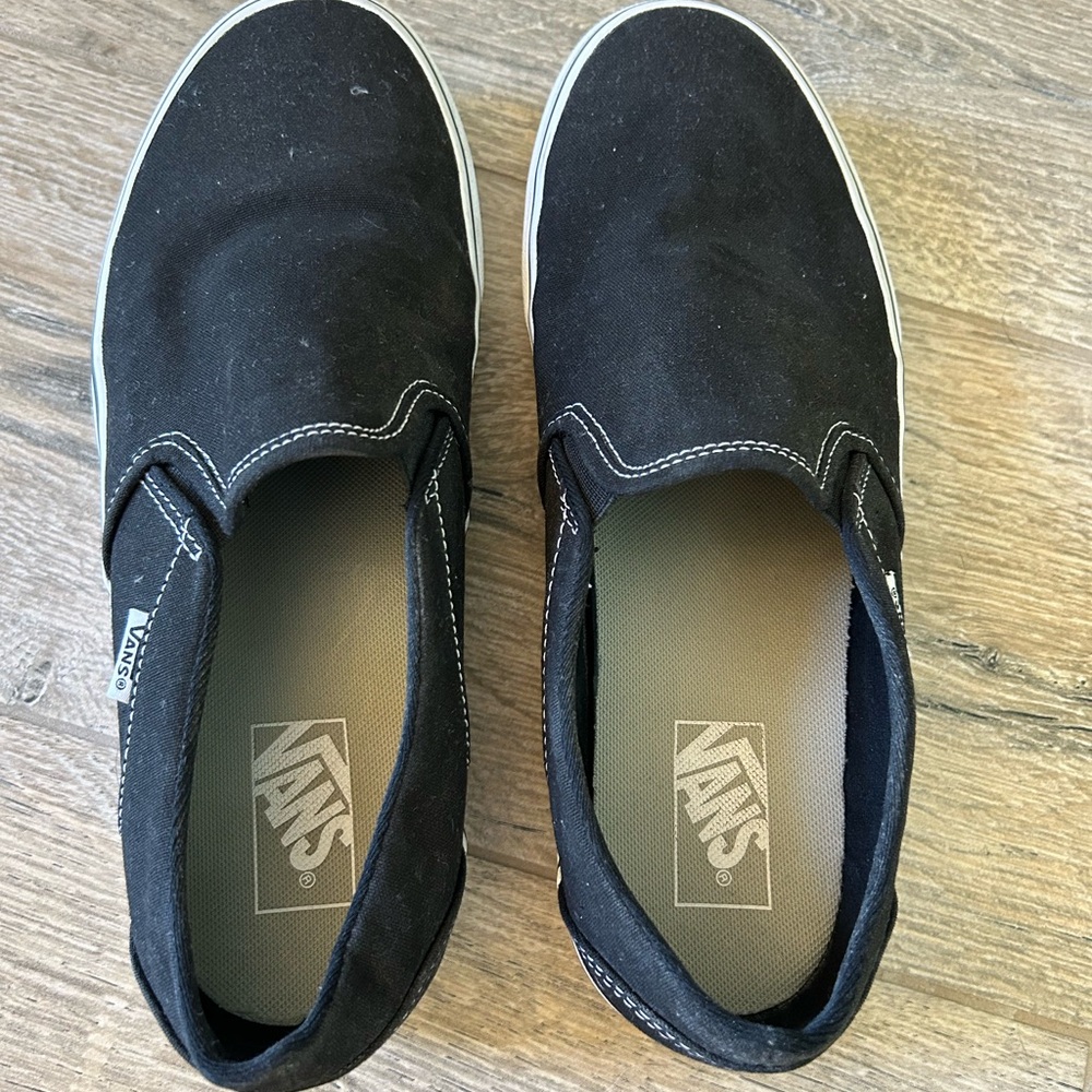 Vans womens Classic Black Slip-On Loafers
